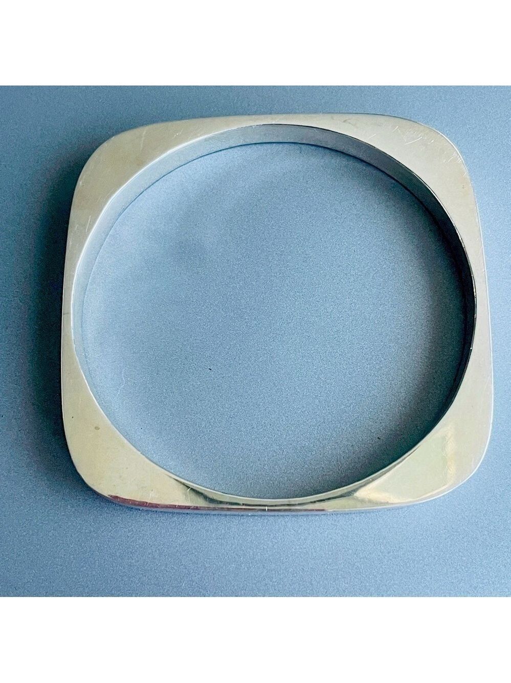 Vintge Modernist Minimalist Round Square Cushion Sterling Silver Bangle …